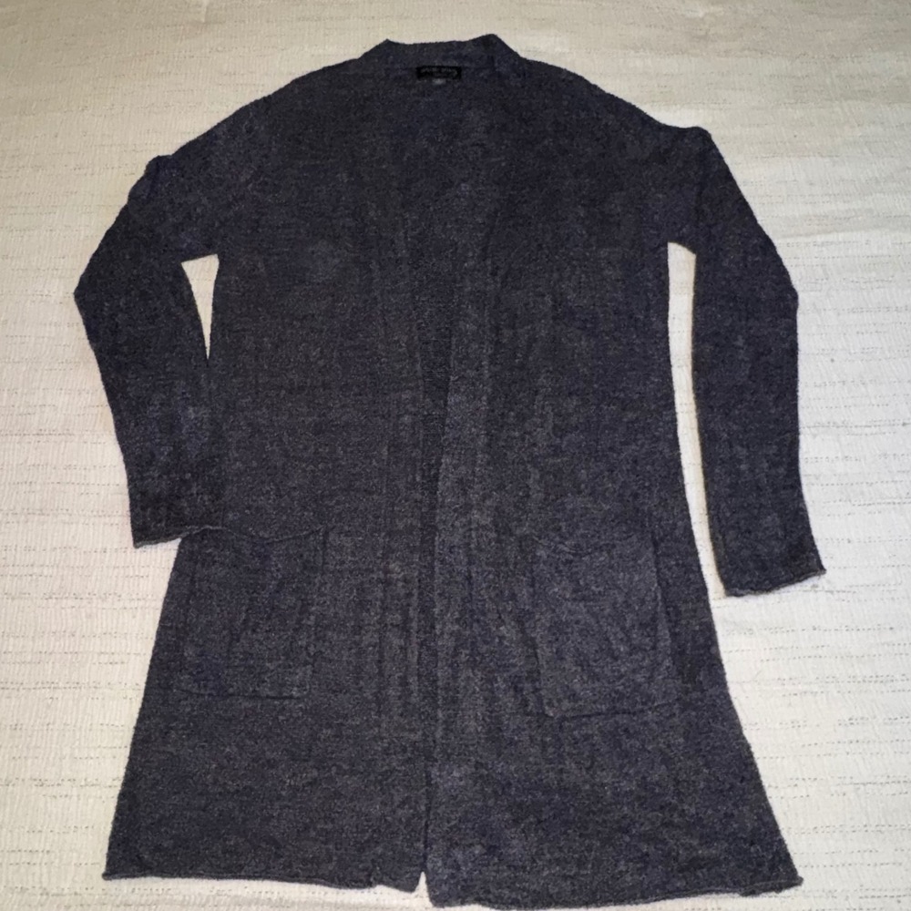 Barefoot Dreams CozyChic Lite Long Cardigan Charcoal Gray BDWCL1216 Womens‎ L